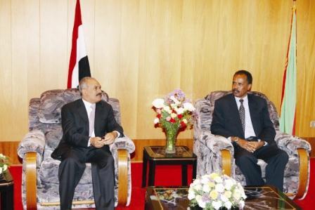 القمة اليمنية الإرتيرية بين الرئيسين علي عبدالله صالح وأسياسي أفورقي في أسمرة أمس